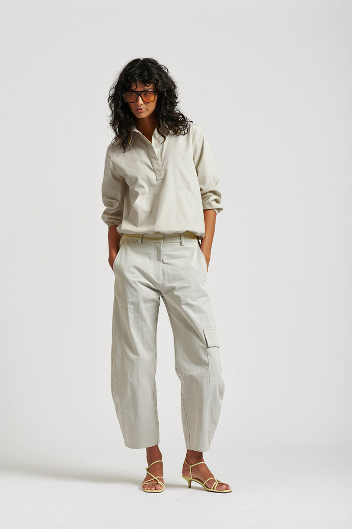 Le Anorak washed cotton shirt - ICY GREY