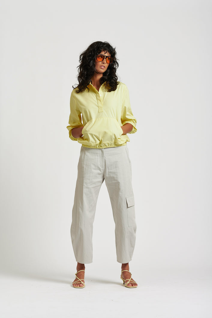 Le Anorak washed cotton shirt - LEMON