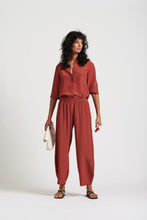 Le dot silk balloon pant - RHUBARB