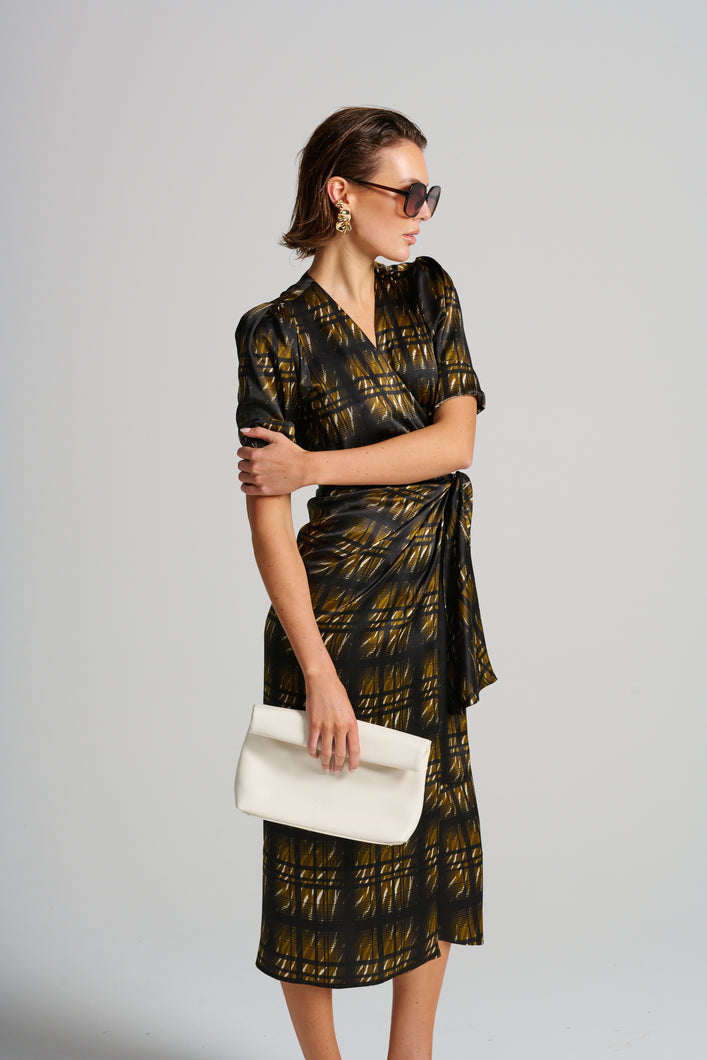 Le Cocktail Print Dress - Olive/Black (x1 size one left only)