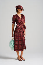 Le Cocktail Print Dress - Mint/Burgundy
