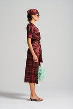 Le Cocktail Print Dress - Mint/Burgundy
