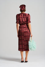 Le Cocktail Print Dress - Mint/Burgundy