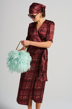 Le Cocktail Print Dress - Mint/Burgundy