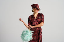 Le Cocktail Print Dress - Mint/Burgundy