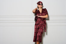 Le Cocktail Print Dress - Mint/Burgundy