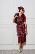 Le Cocktail Print Dress - Mint/Burgundy
