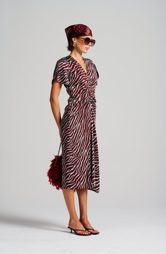 L'Hotel Particulier Dress - Mint/Burgundy