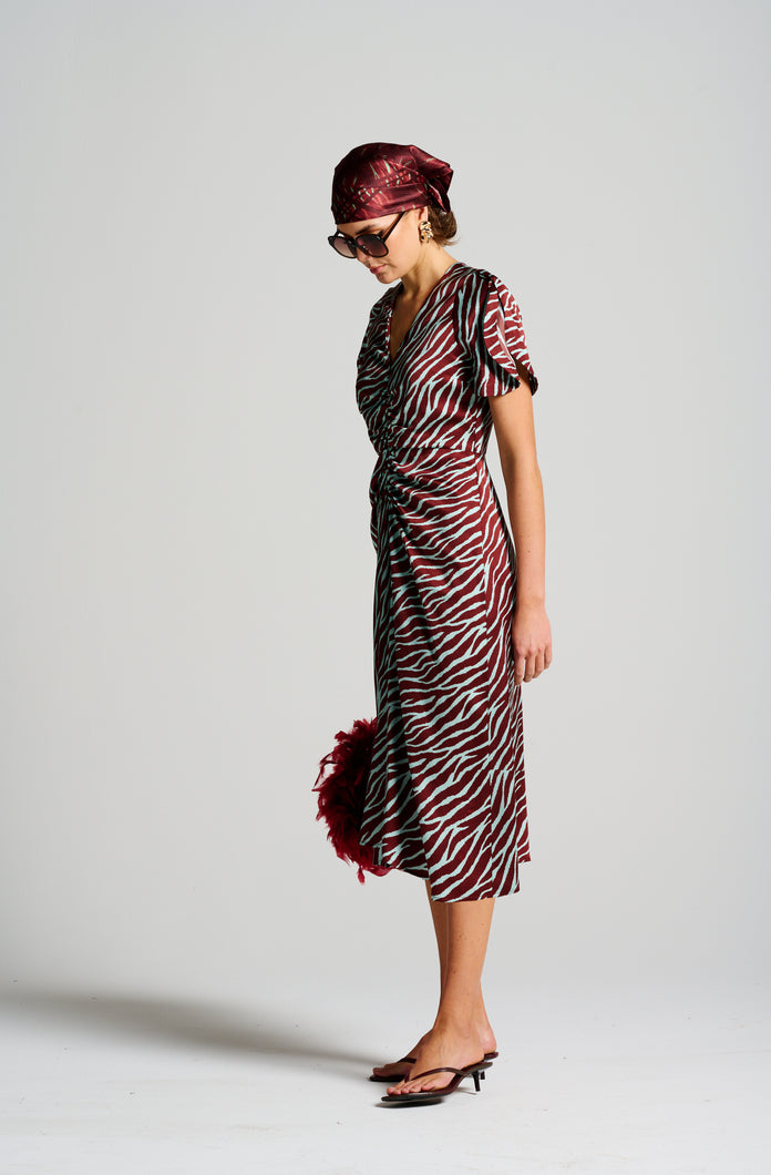 L'Hotel Particulier Dress - Mint/Burgundy(x1 size 3 left only)