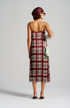 Le Check Slip Dress - Mint/Burgundy