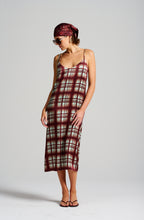 Le Check Slip Dress - Mint/Burgundy