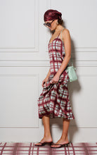 Le Check Slip Dress - Mint/Burgundy