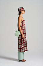 Le Check Slip Dress - Mint/Burgundy