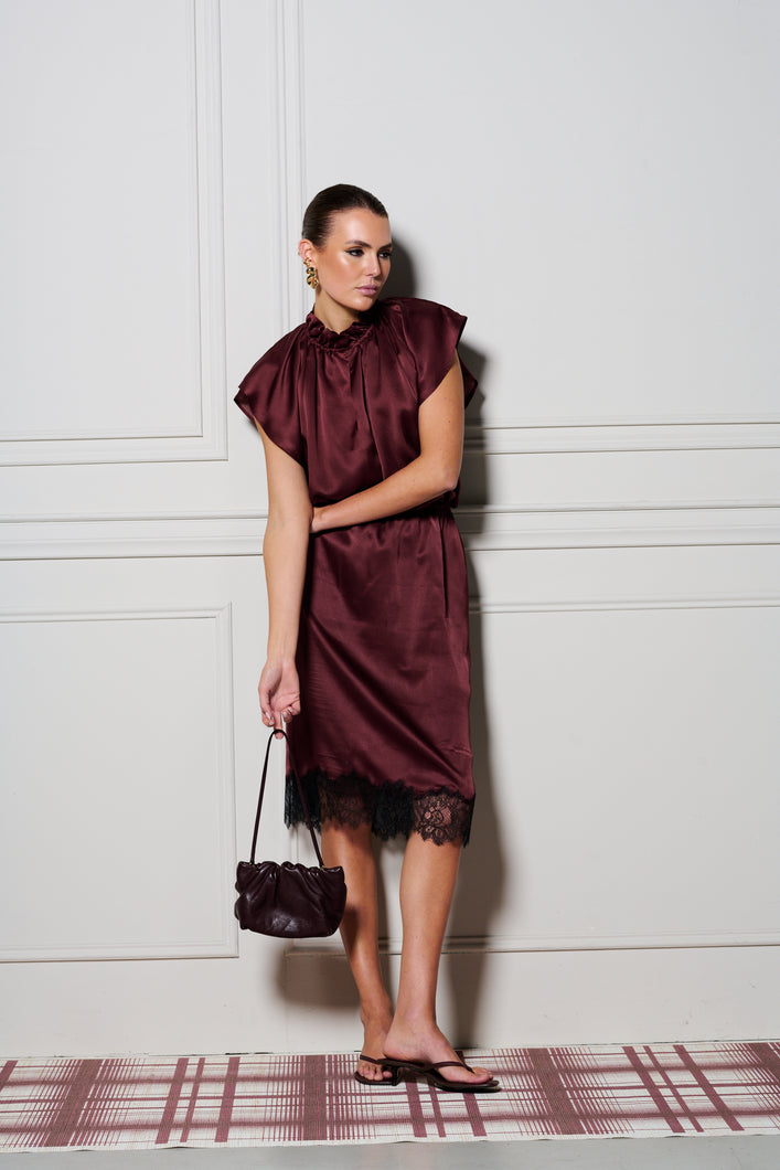 Le Cocktail Skirt - Burgundy (x1 size 2 left only)