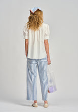 La Barista Tie Neck Tux Shirt - White