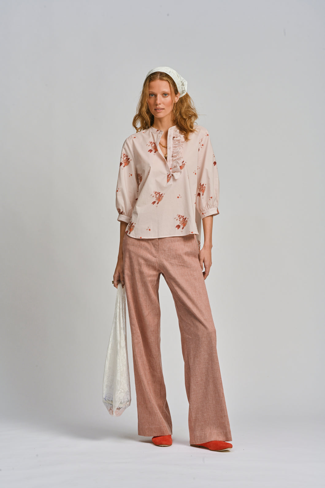 Le Tablecloth Frill Shirt - Rosa