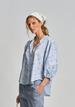 Le Cafe Curtain Rosebud Shirt - Bluebell (only x1 left M/L)