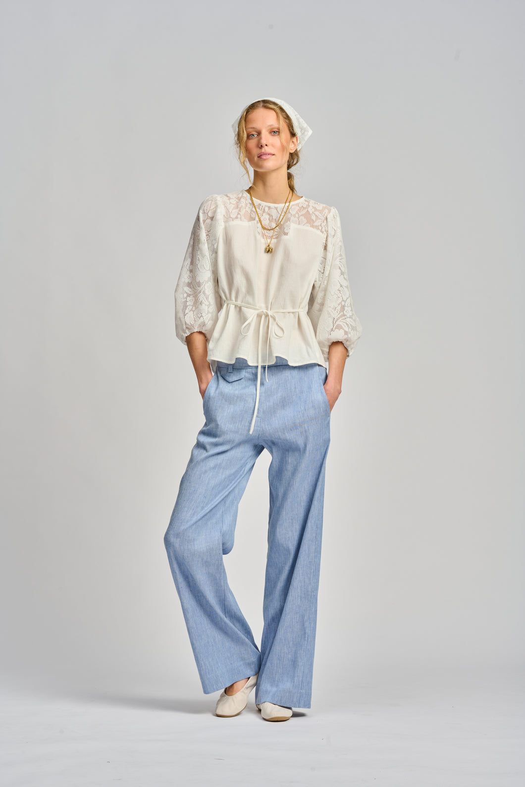 La Trattoria Pant - Pale Blue (size 2 left only)