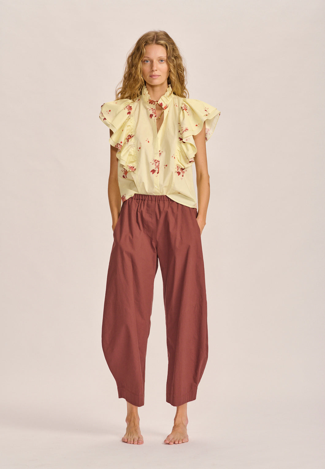 La Barista Paper Touch Cotton Pant - Cocoa