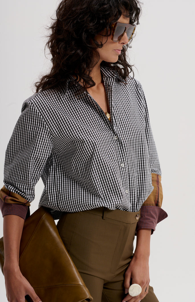 #Job Lot 49 - Gingham Shirt with Mixed Check Cuffs