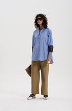 #Job Lot 52 - Japanese Stripe Shirt with Mixed Check Cuffs
