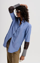 #Job Lot 52 - Japanese Stripe Shirt with Mixed Check Cuffs