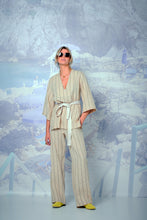 Capri Linen Stripe Tunic Top - JUTE