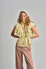 Le Tablecloth Frill Top - Lemon Butter